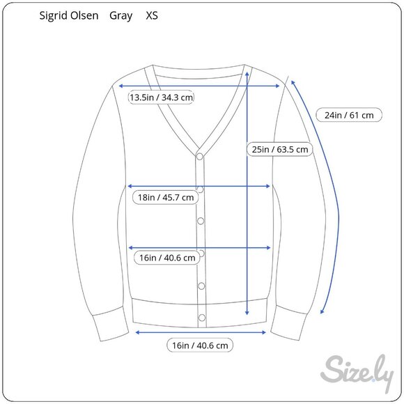 Sigrid Olsen Studio Gray Button-Up Cardigan With Ribbed Details & Pockets - XS - Picture 8 of 10